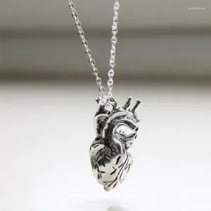 Colares pendentes exclusivos Retro 3D Anatomy Colar em forma de coração humano