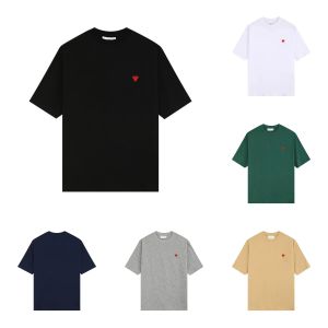 Camisetas de verão tshirts tshirts shirt bordado no verão para homens para homens, marca de gola redonda marca de casal solta camiseta de casal