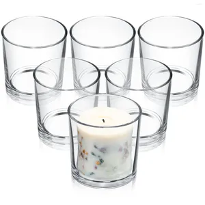 Vazolar 6 PC Tealight Tutucu Süsleme Sahipleri Votive Cam Vazo Kupası Konteyner Silindir Sütunu