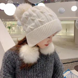 Berets Women Beanie Hat Brimless Ear Flap Coldproof Knitting