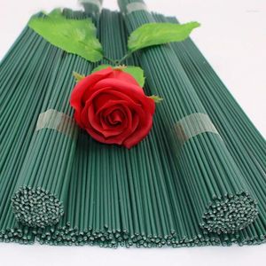 Decorative Flowers 20Pcs 15/25cm Artificial Green Flower Stem DIY Floral Material Handmade Wire Accessoies For Wedding Home Decoration