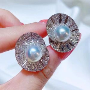 Rings MeiBaPJ 925 Genuine Silver White Natural Pearl Fashion Spiral Stud Earrings Fine Wedding Jewelry for Women