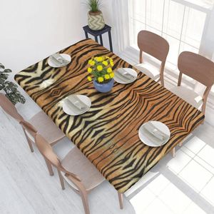 Table Cloth Tiger Skin Pattern Tablecloth Rectangular Waterproof Animal Texture Cover For Banquet 4FT