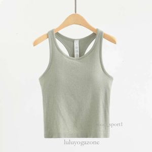 Lulummon Yoga Tank Tops Lulus Women Fiess Sleeveless Lulumon Yoga Summer Sports Trzydowe koszule Smukry żebrowana LULULRMON Yoga Tanj Top 965