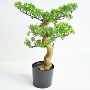 Decorative Flowers 45cm Height Artificial Bonsai Pine Tree Plant Indoor Mini Green Home Decor Accessories For Sale