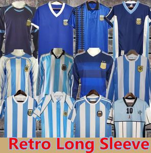 1978 1986 1998 Argentina Retro Soccer jersey Maradona 1996 2000 2001 06 10 Kempes Batistuta Riquelme HIGUAIN KUN AGUERO CANIGGIA AIMAR long sleeves Football Shirts