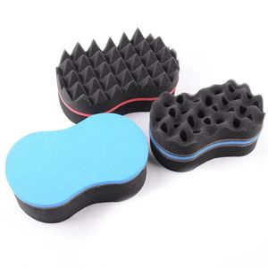 2024 Curly Hair Styling Sponge Brush Double Sided Sponge Brushes Multi-Holes Side Braid Twist Hair Curl Wave Hair Brush For Multi Holes Hair Brush