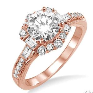 14K/18K Rose Gold Wiele błyszczących diamentów pierścień biżuterii