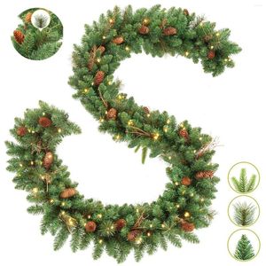 Dekorativa blommor 2,7 m LED -ljus Julrotting Wreath Luxury Decorations Garland Decoration With Lights Xmas Home Party Supply