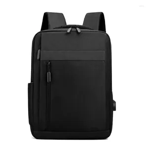 Skolväskor 2024 Business Laptop ryggsäck stor kapacitet multifunktionell USB laddning vattentät film ryggbags casual axelväska för män