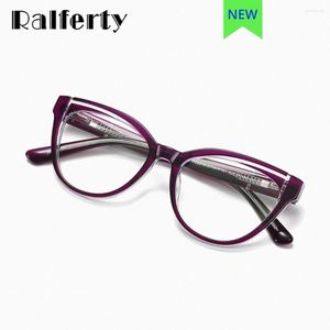 Solglasögon ramar ralferty högkvalitativ acetat glasögon ram kvinnor anti blå vanliga glasögon skådespel elegant lady retro katt öga
