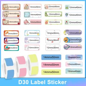 Paper Phomemo D30 Thermal Sticker Tickets Paper D30 Label Printer SelfAdhesive Transparent Square Round Name Labels Paper 3 Rolls/Box