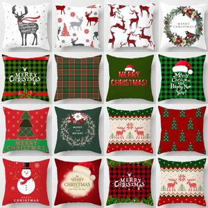 Pillow ZENGIA Christmas Cover Merry Decoration Navidad Home Decorative Pillows Santa Claus Throw