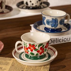 Mugs 200ML European Ceramic Coffee Cup Mug Premium Sense Hand-painted Exquisite Afternoon Tea Latte Birthday Gift