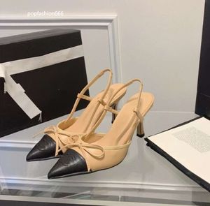 En kaliteli kadınlar yüksek topuklu pompalar sivri yay örgü seksi sandalet lüks moda slingback klasik yavru kedi tasarımcısı kadınlar yüksek kaliteli tek ayakkabı büyük 5.5cm 12