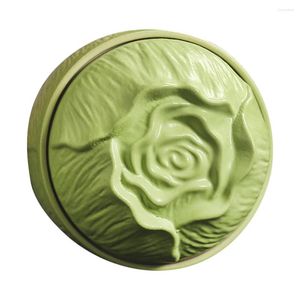 Storage Bottles Ceramic Tea Canister Candy Jar Cabbage Shape Leaves Decor