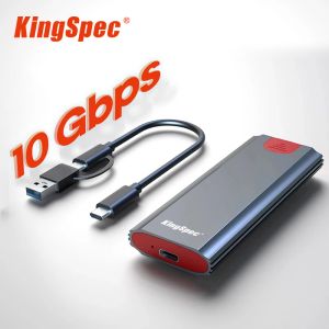 Kapsling KingSpec M.2 NVME SSD -kapsling Adapter USB 3.1 Typ C Gen2 10Gbps M.2 PCIe Tool Gratis aluminiumfodral för M.2 NVME SSD