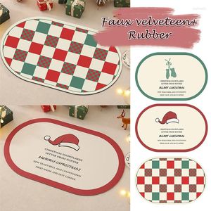 Tapetes de banheiro de tapetes para decoração de natal oval anti-prata banheiro acessórios de cozinha