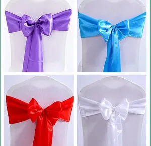 Campa de cadeira 100pcs/lote de cetim Bow Sashes Nó de casamento Rapbon Butterfly laços para o evento de festa el banquet decoração