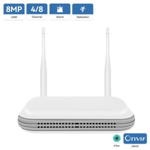 Kaydedici WiFi NVR Mini 4ch 8MP/8CH 3MP XMEYE WiFi Kablosuz Güvenlik Sistemi için Video Kaydedici Kart Yuvası Yüz Algılama P2P H.265