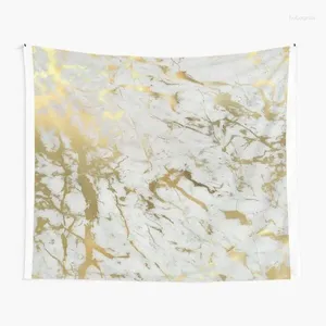 Tapestries Liquid Marble Tapestry Abstract Gold And White Pattern Wall Hanging Decor Bedroom Living Room Dorm