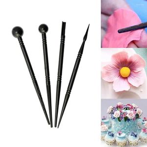 Baking Moulds 4Pcs/Set Cake Bakeware Carved Pens Flower Modelling Tools Fondant Decorating Molds