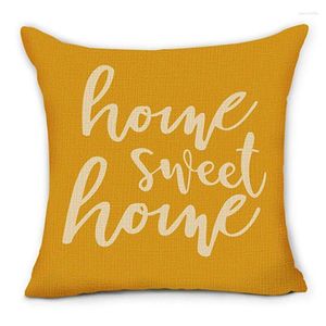 Pillow Nordic Yellow Geometric Sweet Home Linen Pillowcase Living Room Sofa Decoration Cover Decor