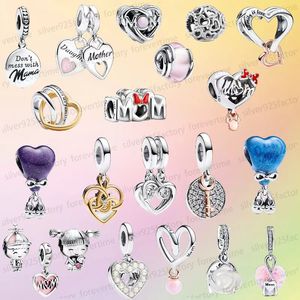 Новый 2024 День матери с оригинальной коробкой Love Mom Heart Dangle Charms 925 Серебряный дизайнер для женщин подходит Pandoras Motherly Joy Charm Set Set Bracle