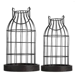 Candle Holders Farmhouse Lantern Candleholder Birthday Gift Rustic Birdcage Lanterns For Tabletop Fireplace Bathroom Indoor Living Room