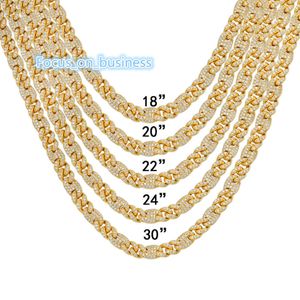mens moissanite 14k gold plated cuban link chain necklace 925 sterling silver 18mm 20mm diamond cuban chain