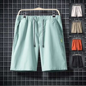 2024 Summer Men's Loose Solid Color Capris Men's Large Beach Shorts Men's Leisure Sports Capris