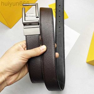 Men's belt Reversible Designer Belt for Mens Women Luxury Belts F Buckles Gold Fashion Classical Big Smooth Buckle Black Genuine Leather Strap 3.8cm