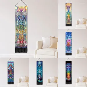 Tapissries Seven Chakra Wall Hanging Tapestry Vertical Tree of Life Tassel Yoga Meditation For Bedroom Living Decoration