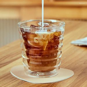 Vinglas Borosilikat Dubbelskikt Glas kopp Kaffe Hög temperaturbeständig hushåll Vattensaft Dricka Specialformad anti-Scal