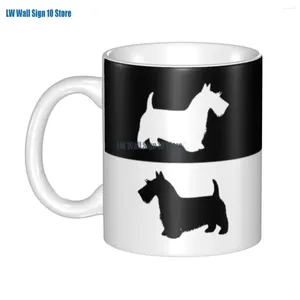 Tazze personalizzate Terrier Scottish Terrier tazza fai -da -te Scottie Dog ceramica Tè Milk Cup da campeggio da campeggio da campeggio e