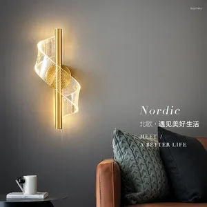 Wall Lamp Indoor Acrylic LED Bedside Deco Light Gold Black Modern Sconce Fixture For Bedroom Living Room