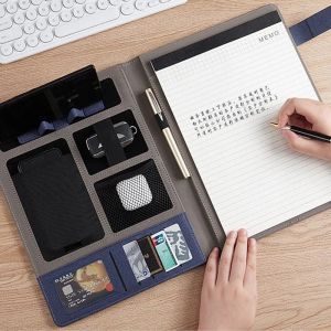 Padfolio 3 Color Portable Writing Tablet Stationary Leather A4 Conference Folder Business Clipboard Memo Clipboard Paper Organizer