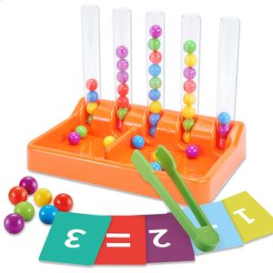 Montessori Bildungsspielzeug Kinder Regenbogenbälle sortieren Pinzetten Farbpinne Karten Mathematik Kleinkind lernen Kindergeschenke 240402