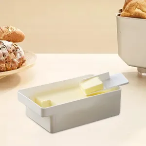 プレートバターカット収納ボックスチーズサービングトレイキーパー料理のための皿