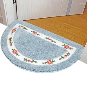 毛布フラワーバスマットローズバスルームラグノンスリップドアキッチンソフトラグリビングルームのためのピンクの花柄の寝室毛布