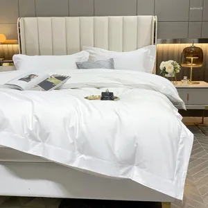 Bettwäsche Sets Baumwoll weiße Sateen Luxus -Set bequem für Zuhause gute Materila El Quilt Cover Kissen Cove Bettlaken