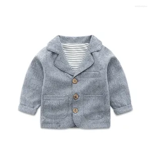 Jacken babygrauer Anzug Mantel Frühling und Herbst Little Boys Cloth Jacke Langarm Mode äußere Kleidung für geborene Babys im Alter von 0-3Y P176
