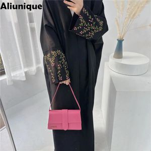 Ethnic Clothing Fashion Kobiety Ramadan Khimar Hafdery Otwórz kimono abaya z chustką muzułmańską szatą hidżab marokańską Dubai Kaftan Islam