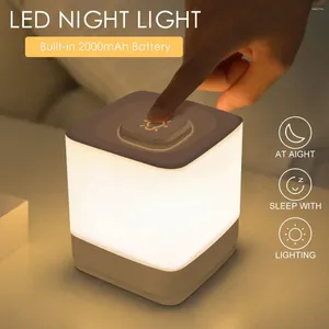 Luci notturne tocco lampada a led lampada che dorme atmosfera calda protezione da occhio ricaricabile morbido letto morbido