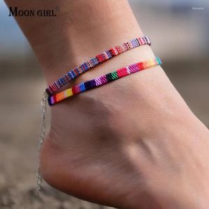 Anklets 2Pcs/Lot Bohemian For Men And Women Handmade Rope Friendship Beach Barefoot Bracelet On The Leg Chain Boho Foot Jewelry