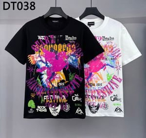 DSQ PHANTOM TURTLE Men's T-Shirts Mens Designer T Shirts Black White Cool T-shirt Men Summer Italian Fashion Casual Street T-shirt Tops Plus Size M-XXXL 6280
