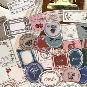 Embrulho de presente jianqi 30 pcs etiquetas vintage adesivos decorativos diários de contas de contas da mão Material de colagem fez acessórios de scrapbooking