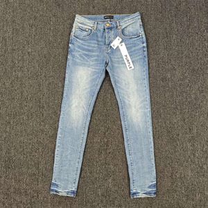 Lila varumärke mäns smala passform elastiska klassiska indigo jeans