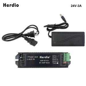 Amplifikatör Herdio 24V 3A Ev Güççüler Audio Bluetooth Aux Mini Amplifikatör Banyo Duvar Tavan Müzik Hoparlörleri EU/US Fiş