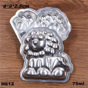 Baking Moulds (5pcs/lot) 75ml Animal Lion Shape Aluminium Alloy Egg Tart Mold Jelly Pudding Gelatin Mould Candy Fondant DIY Supplies